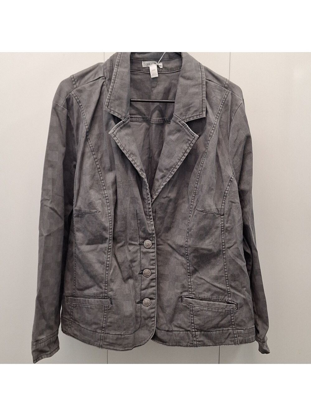 Fashion Bug Gray Relaxed Fit Notched Lapel Blazer